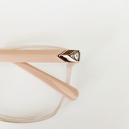 Armação de óculos de grau - Denisiane Cristal 7056 - Rose transparência