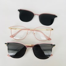 Armação de óculos de grau - Deusiane 2 em 1 cod 6527 - rose com dourado C9 Armação de óculos de grau - Deusiane 2 em 1 cod 6527 - rose com dourado C9