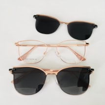 Armação de óculos de grau - Deusiane 2 em 1 cod 6527 - rose gold clip on detalhe rose gold Armação de óculos de grau - Deusiane 2 em 1 cod 6527 - rose gold clip on detalhe rose gold