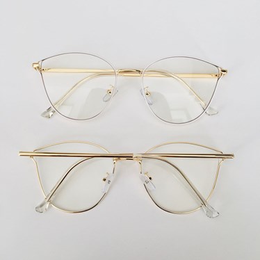 Armação de óculos de grau - Deusiane gatinho 91514 - branco com dourado C5
