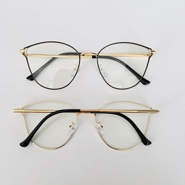 Armação de óculos de grau - Deusiane gatinho 91514 - preto com dourado C1