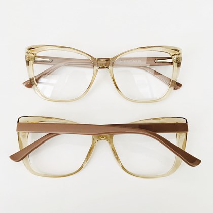 Armação de óculos de grau - Domitila 25004 - dourado transparente C6