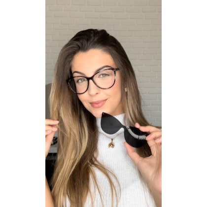 Armação de óculos de grau - Dona de Mim 25013 - Animal print lente preta Armação de óculos de grau - Dona de Mim 25013 - Animal print lente preta