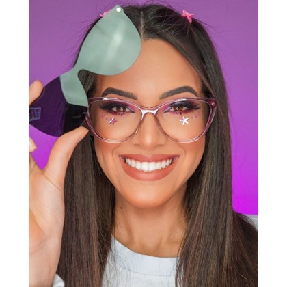 Armação de óculos de grau - Dona de Mim 25013 - Rose transparência Armação de óculos de grau - Dona de Mim 25013 - Rose transparência