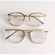 Armação de óculos de grau - DR quadrada - Dourado transparente
