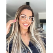 Armação de óculos de grau - DR quadrada - Madre pérola branca Armação de óculos de grau - DR quadrada - Madre pérola branca