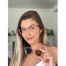 Armação de óculos de grau - Elisa 10079 - dourado transparente C6 Armação de óculos de grau - Elisa 10079 - dourado transparente C6