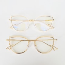 Armação de óculos de grau - Emily 95597 - branco com dourado C6 Armação de óculos de grau - Emily 95597 - branco com dourado C6