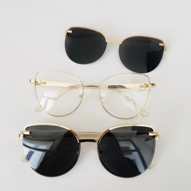 Armação de óculos de grau - Friends Glow 6032 - dourado clip on detalhe dourado C6
