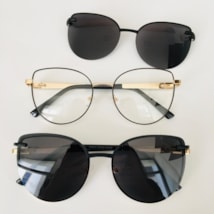 Armação de óculos de grau - Friends Glow 6032 - preto com dourado clip on preto C1