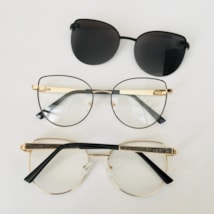 Armação de óculos de grau - Friends Glow 6032 - preto com dourado clip on preto C1