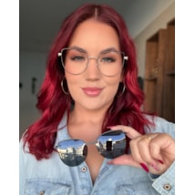 Armação de óculos de grau - Friends Glow 6032 - preto com dourado clip on preto C1