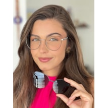 Armação de óculos de grau - Friends Glow 6032 - preto com prata clip on preto C5