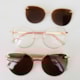 Armação de óculos de grau - Friends Glow 6032 - Rose gold clip on detalhe Rose gold lente marrom C7