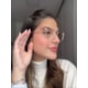 Armação de óculos de grau - Friends Glow 6032 - Rose gold clip on detalhe Rose gold lente marrom C7