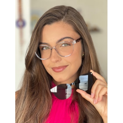 Armação de óculos de grau - Gabriela 8011 - cinza transparente C5