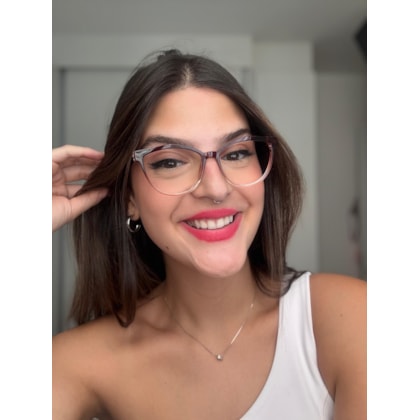 Armação de óculos de grau - Gabriela 8011 - marrom transparência C2