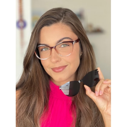 Armação de óculos de grau - Gabriela 8011 - marrom transparência C2