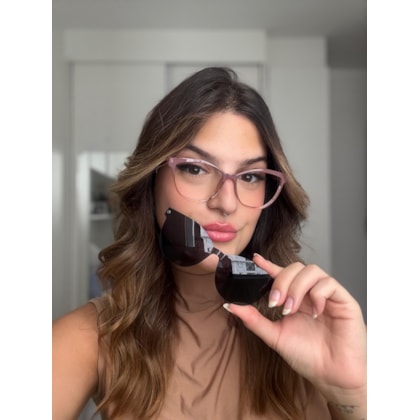 Armação de óculos de grau - Gabriela 8011 - nude com transparente C3