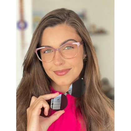 Armação de óculos de grau - Gabriela 8011 - nude com transparente C3