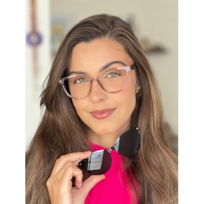 Armação de óculos de grau - Gabriela 8011 - Rose transparência C7
