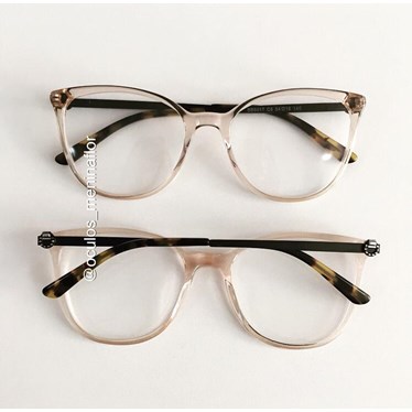Armação de óculos de grau - Gabrielli - Dourado transparente