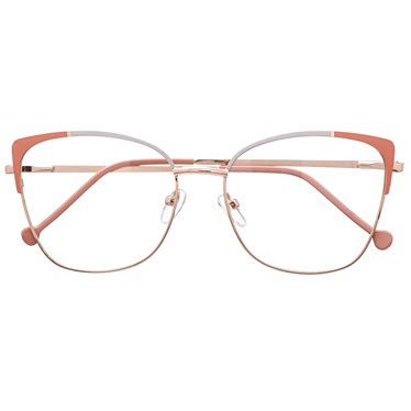 Armação de óculos de grau - Garfield Bicolor - Salmão com cinza C1