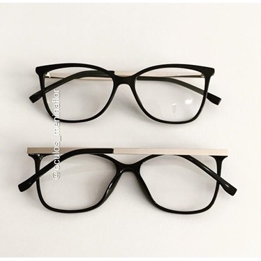 Armação de óculos de grau - Graziela - Preto