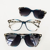 Armação de óculos de grau - Helena 0189 - animal print com azul C8
