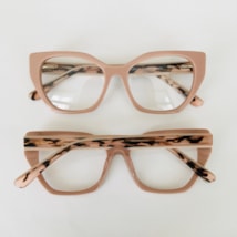 Armação de óculos de grau - Inês 6220 - Rose haste animal print rosado C4