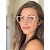 Armação de óculos de grau - Inês 6220 - Rose haste animal print rosado C4