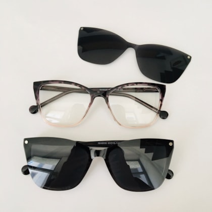 Armação de óculos de grau - Isa 8006 - animal print transparência C6 Armação de óculos de grau - Isa 8006 - animal print transparência C6