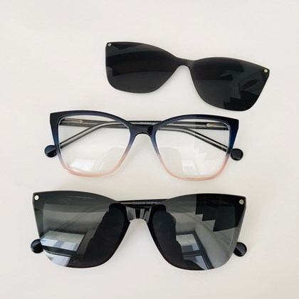 Armação de óculos de grau - Isa 8006 - azul transparência C3