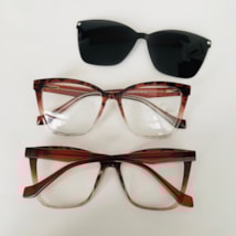 Armação de óculos de grau - Isa 8010 - animal print degradê transparente C6