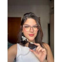 Armação de óculos de grau - Isa 8013 - nude degradê transparente C3
