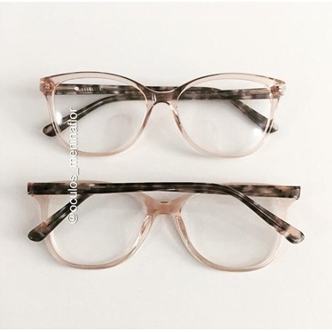 Armação de óculos de grau - Julia - Dourado transparente