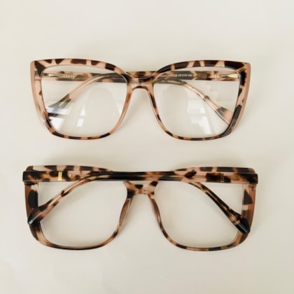 Armação de óculos de grau - Juliana 5718 - animal print rosado C4 Armação de óculos de grau - Juliana 5718 - animal print rosado C4
