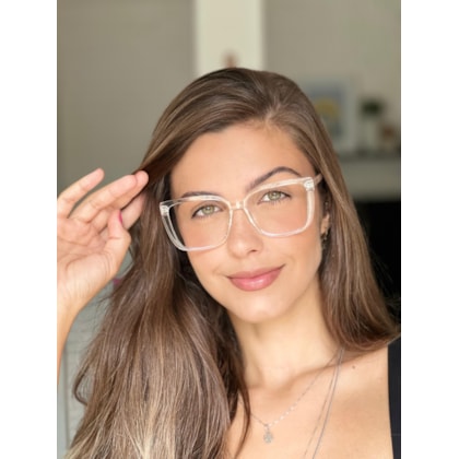 Armação de óculos de grau - Juliana 5718 - transparente haste rosé C6
