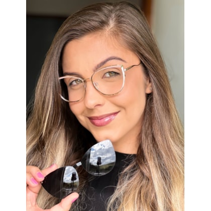 Armação de óculos de grau - Juliane C0131 - dourado detalhe rose e branco lente preta C3 Armação de óculos de grau - Juliane C0131 - dourado detalhe rose e branco lente preta C3
