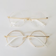 Armação de óculos de grau - Kaffera 0198 - branco com dourado C7 Armação de óculos de grau - Kaffera 0198 - branco com dourado C7