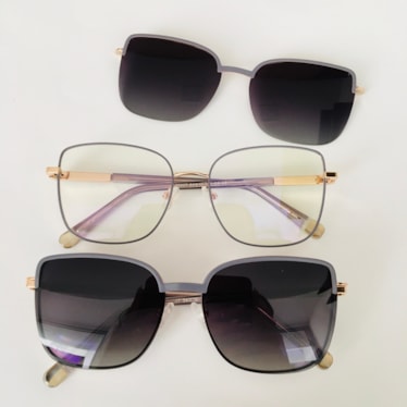 Armação de óculos de grau - Katarine 85007 - azul clarinho com dourado clip detalhe azul clarinho C5
