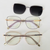 Armação de óculos de grau - Katarine 85007 - azul clarinho com dourado clip detalhe azul clarinho C5