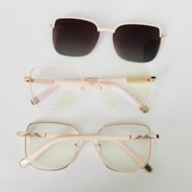 Armação de óculos de grau - Katarine 85007 - creme claro com dourado clip detalhe creme C7