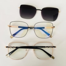 Armação de óculos de grau - Katarine 85007 - preto com dourado Clip detalhe preto C4