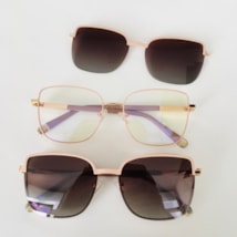 Armação de óculos de grau - Katarine 85007 - Rose com dourado clip detalhe rose C8