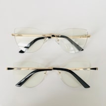 Armação de óculos de grau - Kelly 3 pontos cod 5060 - dourado detalhe preto e azul C2
