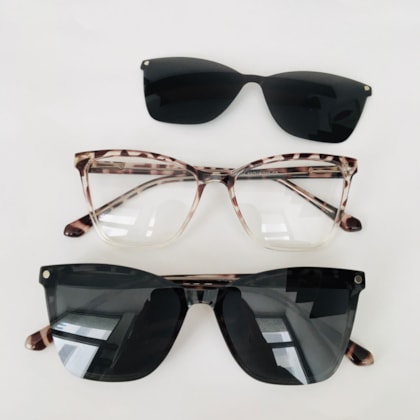 Armação de óculos de grau - Keyla 8004 - Animal print transparência C5 Armação de óculos de grau - Keyla 8004 - Animal print transparência C5