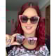 Armação de óculos de grau - Kimberly 3 em 1 cod 5302  - dourado haste animal print clip on marrom degradê e clip on animal print com dourado transparente