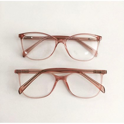 Armação de óculos de grau - Larissa 9606 - Rose transparência