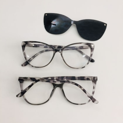 ARMAÇÃO DE ÓCULOS DE GRAU - LAURA 5102/6102 - CINZA ANIMAL PRINT C6 ARMAÇÃO DE ÓCULOS DE GRAU - LAURA 5102/6102 - CINZA ANIMAL PRINT C6